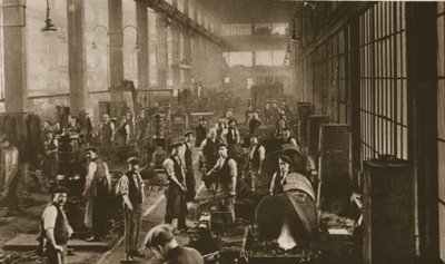 Werknemers in de smederij van Beckton Gas Works, uit Wonderful London, gepubliceerd 1926-27 door English Photographer